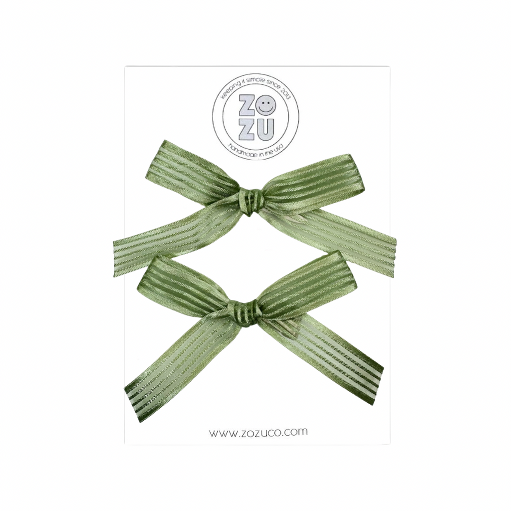 Green Sheer Stripe :: Mini Explorer Pigtail Set