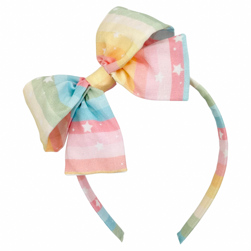 Rainbow Star Stripe :: Big Girl Headband