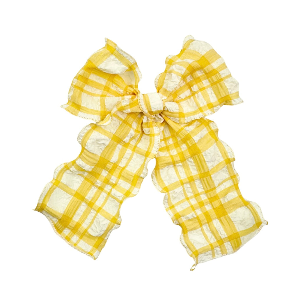 Crinkle Crepe in Yellow Plaid :: Oversized Ribbon Pioneer