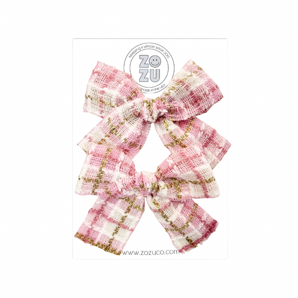 Pink & Gold :: Mini Explorer Ribbon Pigtail Set