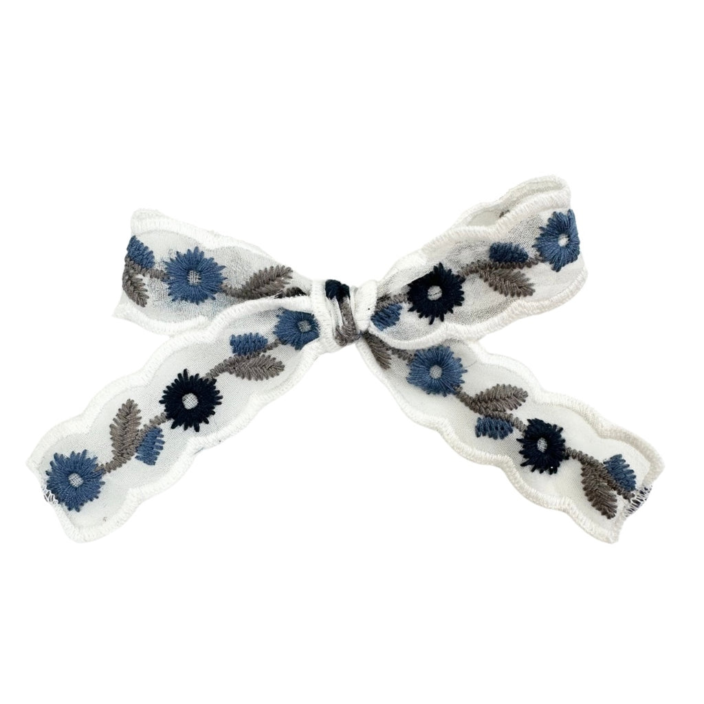 Blue Embroidery :: Ribbon Mini Explorer Bow