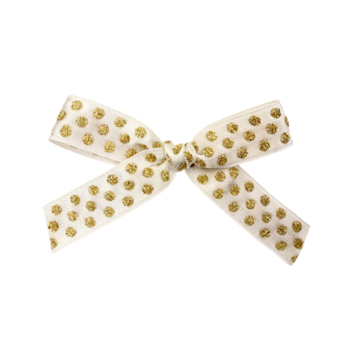 Vintage Gold Dot :: Ribbon Mini Explorer Bow