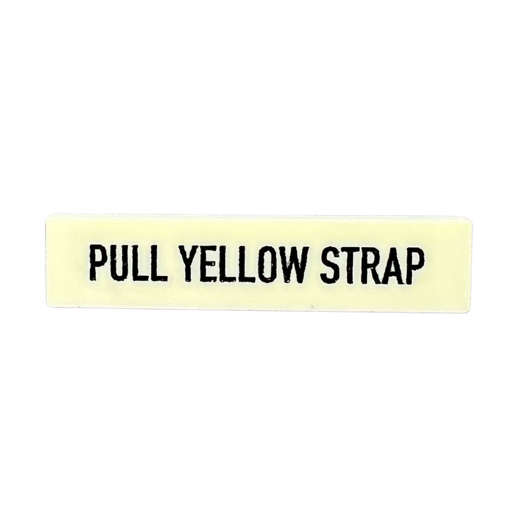 Pull Yellow Strap :: Acrylic Pin (For backpacks and Clothing)