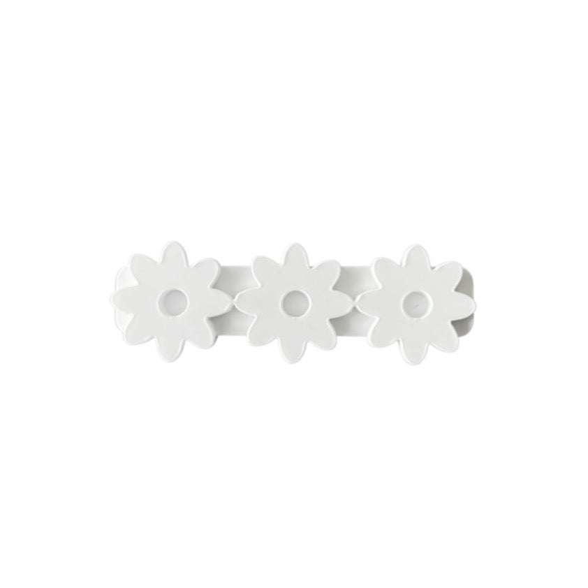 White Floral Trio :: Acrylic Clip